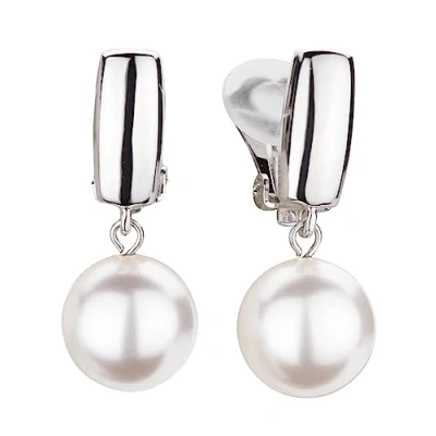 Afbeelding van Traveller Clip Oorbellen Oorclips Dames Hangers Pareloorclips Zilverkleurig Parels 12 mm Wit Oorhangers 30 113719