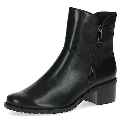 Afbeelding van CAPRICE 9 25314 41, enkellaarsjes met veters en hak voor dames, Nappa zwart, 37 EU