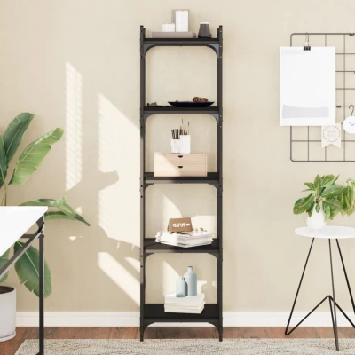 Afbeelding van Boekenkast 5 laags 40x30x154 cm bewerkt hout zwart