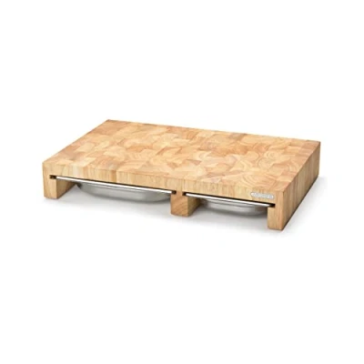 Afbeelding van Continenta Snijplank 8 Cm Met 3 Inox Laden 50x32
