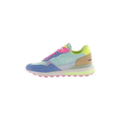 Afbeelding van Victoria Luna 1156110 Lage Sneakers van Nylon &amp; Meerkleurige Onderdelen Leer Gekartelde Zool voor Dames, Blauw
