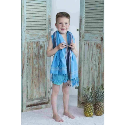 Afbeelding van Kikoy Kinder Strandlaken Blue Jeans van PURE Kenya