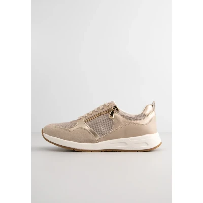 Afbeelding van Geox D Bulmya A Sneakers laag, Dames, Maat: 38, Lt gold beige Kunststof/ textiel