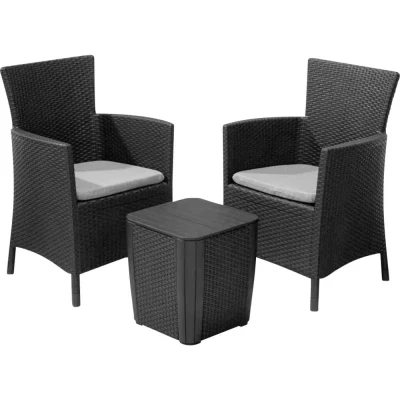 Afbeelding van Keter Tuintafel en stoelen Grafiet