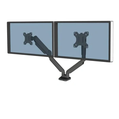 Afbeelding van Fellowes Platinum monitor arm 2 schermen gasveer zwart