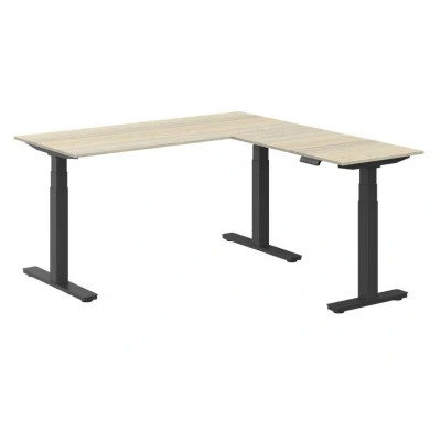 Afbeelding van Elektrisch verstelbare zit sta hoek opstelling Teez breed 180CM diep 160CM bladkleur Havanna framekleur Wit (RAL9010) NEN EN527TÜV Rheinland