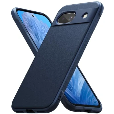 Afbeelding van Ringke beschermhoes compatibel met Google Pixel 8a [Onyx], schokbestendig, robuust, flexibel, ultradun, zacht, duurzaam, voor 8a, marineblauw
