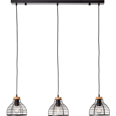 Afbeelding van Brilliant Avia Hanglamp E27 max 3x40W Zwart/Houtkleur