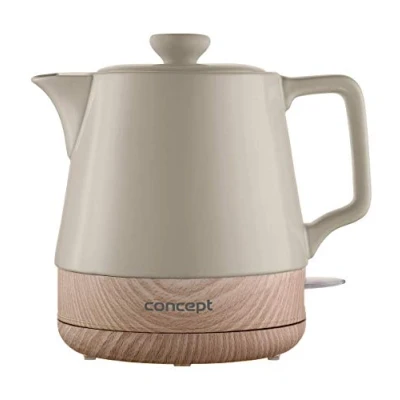 Afbeelding van Concept RK0061 1,0 liter keramische waterkoker, koffiekleur plus houtstructuur