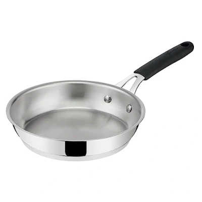 Afbeelding van Lagostina Tempra Roestvrijstalen pan Ø 20 cm 18/10 met Lagotherm bodem en ergonomische siliconen handgreep, inductiepan, gas oven