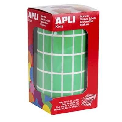 Image de Gommettes rouleau Rectangle 2x1cm Vert x 3 540 APLI AGIPA