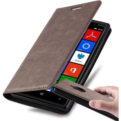 Afbeelding van Cadorabo Hoesje geschikt voor Nokia Lumia 830 in KOFFIE BRUIN Beschermhoes met magnetische sluiting, standfunctie en kaartvakje Book Case Cover Etui