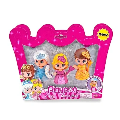 Afbeelding van Pinypon Assepoester, Peter Pan 700014094 verpakking met 3 prinsessen figuren (Famosa)