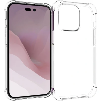 Afbeelding van iMoshion hoesje Geschikt voor iPhone 14 Pro Siliconen Design Transparant / Hearts All Over Black