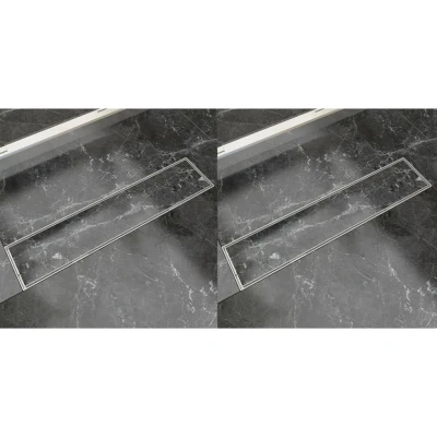 Afbeelding van Doucheafvoer 2 st rechthoekig 530x140 mm roestvrij staal