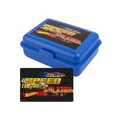 Afbeelding van United Labels Hot Wheels Speed Club broodtrommel voor kinderen met scheidingswand, blauw