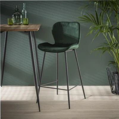 Afbeelding van Hoyz Barstoel Velvet Groen 4 stuks