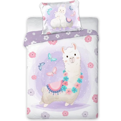 Afbeelding van Cuddles ledikant dekbedovertrek Lama katoen 100x135 + 40x60 cm