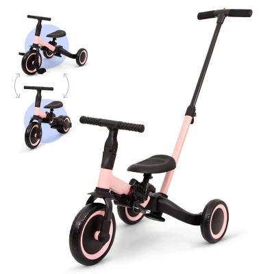 Afbeelding van Baninni Driewieler Gio 4 in 1 Pink Met Duwstang