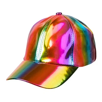 Afbeelding van Boland Pet Holo regenboog Multi Verstelbaar Volwassenen Unisex Old School 90&#039;s Festival Pride