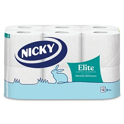 Afbeelding van Nicky Elite toiletpapier, 3 laags, 12 rollen