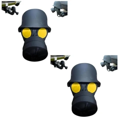 Afbeelding van Set van 2 beschermkappen voor trekhaak, gasmasker, grappig, trekhaak auto