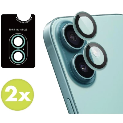 Afbeelding van imoshion 2 Pack Camera lens protector Screenprotector Geschikt voor iPhone 16, 16 Plus Zilver