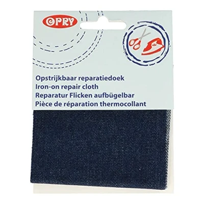 Afbeelding van OPRY REPARATIEDOEK JEANS OPSTRIJKBAAR 10X40CM D.BLAUW