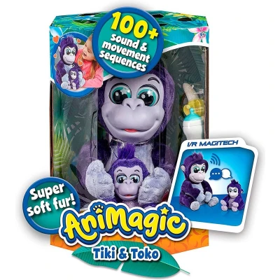 Afbeelding van Animagic Tiki and Toko Gorillas Interactieve Knuffels Inclusief geluiden en bewegingen