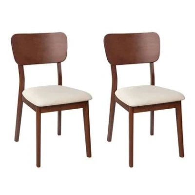 Afbeelding van Beliani MINIER Eetkamerstoel set van 2 Lichtbeige Hout