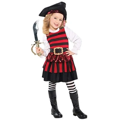 Afbeelding van Amscan Verkleedjurk Piraat Polyester Zwart/rood Mt 3 4 Jaar
