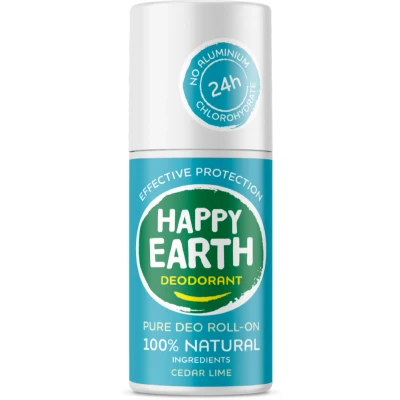 Afbeelding van 1+1 gratis: Happy Earth 100% Natuurlijke Deodorant Roller Cedar Lime 75 ml