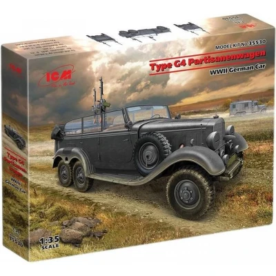 Afbeelding van 1:35 ICM 35530 Type G4 Partisanenwagen German WWII vehicle with machine gun Plastic Modelbouwpakket