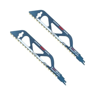 Afbeelding van Set van 2 reciprozaagbladen voor steen, 305 mm, hardmetalen staal, cellenbeton, hout, metaal, baksteen, beton, professionele reciprozaag (S1243HM)