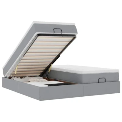 Afbeelding van vidaXL Bedframe met matrassen 180x200cm stof lichtgrijs
