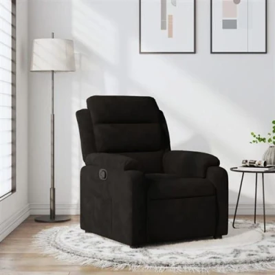 Afbeelding van Fauteuil verstelbaar fluweel zwart