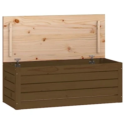 Afbeelding van Opbergbox honingbruin 89x36,5x33 cm massief grenenhout