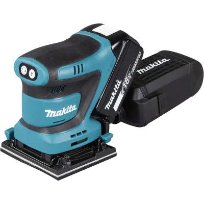 Afbeelding van Makita 18 V Handpalm Vlakschuurmachine met Accu en Snellader DBO481RTJ