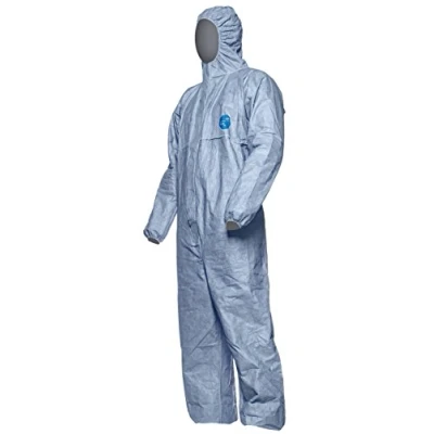 Afbeelding van DuPont Tyvek 500 Xpert Chemische beschermende kleding met capuchon, categorie III, type 5 B en 6 B, robuust maar licht, blauw, maat L