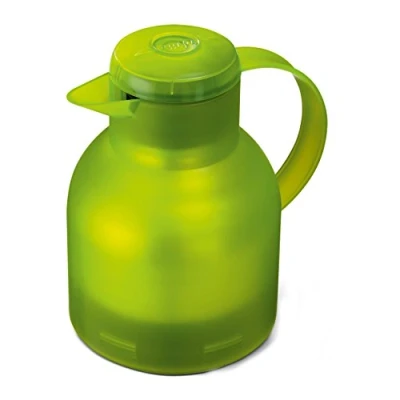 Afbeelding van Emsa Samba 505763 thermoskan, 1 liter met Quick Press sluiting, 100% waterdicht, 12 uur warm, koud 24 uur, doorschijnend groen