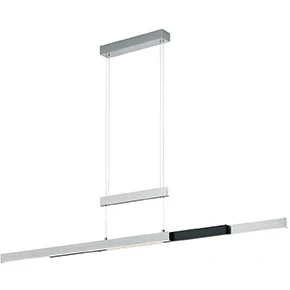 Afbeelding van TRIO TRAJAN Hanglamp Aluminium geborsteld incl. 1x SMD 45 W instelbare lichtkleur In hoogte verstelbaar 4 stappen TOUCH Traploos Verlichting omhoog en omlaag Plafondbevestiging Uitschuifbaar