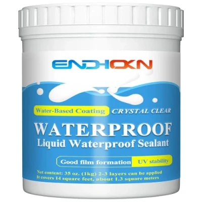 Afbeelding van Vloeibare waterdichte transparante pot 1 kg, Endhokn waterdicht membraan dakbedekking, middel op waterbasis voor binnen en buiten, onzichtbare agent