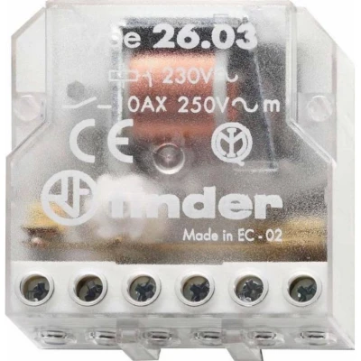 Afbeelding van Finder 26.03.8.230.0000 Stroomstootschakelaar Inbouw 1x NO, NC 230 V/AC 10 A 2500 VA 1 stuk(s)
