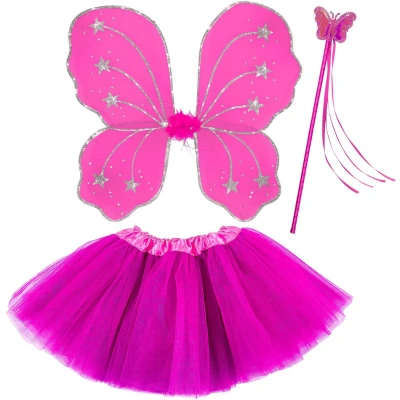 Afbeelding van Widmann Verkleedset Magische Fee Donker Roze Carnavalskleding Verkleedkleding