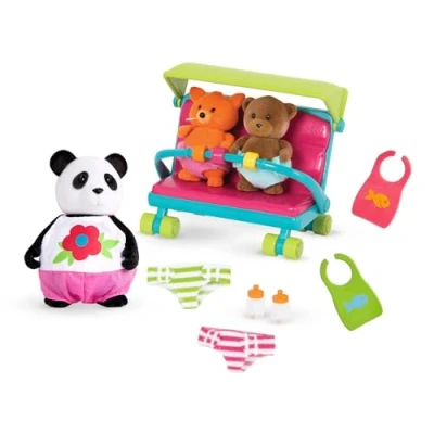 Afbeelding van L&#039;il Woodzeez Li&#039;l klein babyfiguur speelset voor kinderen 3 jaar + babysitter set, dier, WZ6717Z, meerkleurig,
