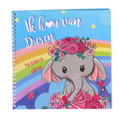 Afbeelding van Overige Merken Kleurboek Ik Hou Van Dieren + Stickers En Sjablonen