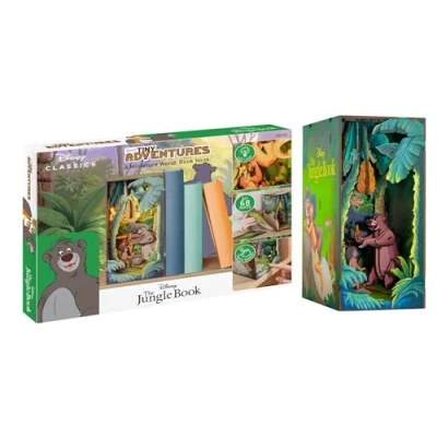 Afbeelding van Revell 00535 Tiny Adventures Disney &quot;The Jungle Book&quot; Boekhoekje met LED Verlichting 18x11x23cm Houten Modelbouwpakket