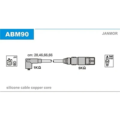 Afbeelding van JANMOR ABM90 Bougiekabelset AUDI: A3 Hatchback