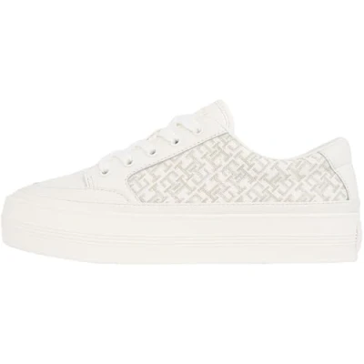 Afbeelding van Tommy Hilfiger Monogram Sneakers laag, Dames, Maat: 40, Ivory petal Leer
