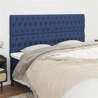 Afbeelding van vidaXL Hoofdborden 4 st 100x7x78/88 cm stof blauw